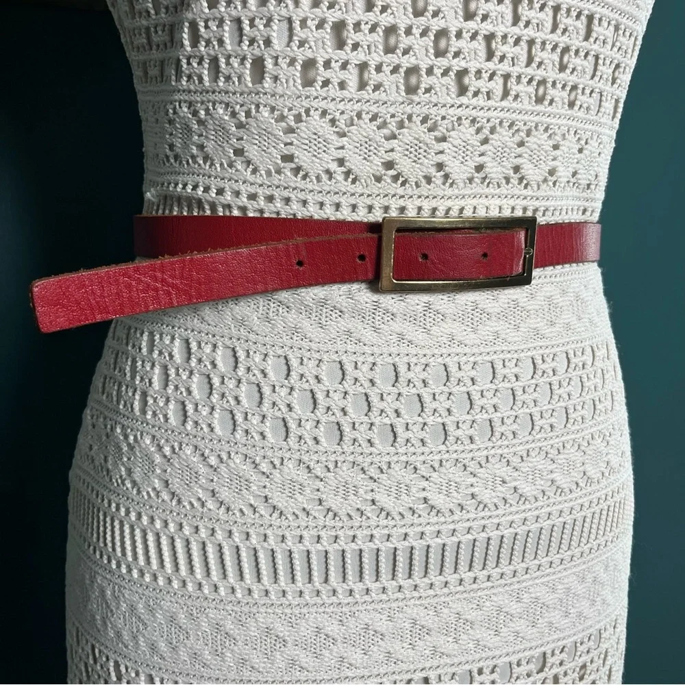 Urban Outfitters Skinny Belt with Brass Rectangle Buckle - Picture 11 of 11